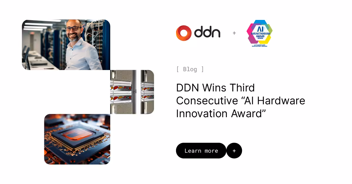 DDN Wins Third Consecutive "AI Hardware Innovation Award"