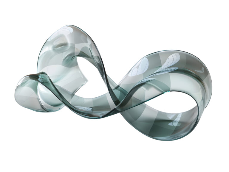 abstract 3d glass of shape in the form of a wave
